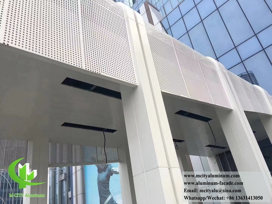 Proyecto de fachadas metálicas exteriores, revestimiento de paredes, decoración de paneles sólidos de aluminio