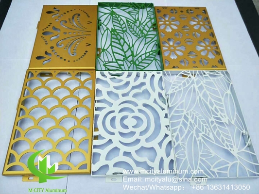 Panel de revestimiento por perforación de aluminio metálico con patrones de arte Perforación utilizada para fachada de edificios