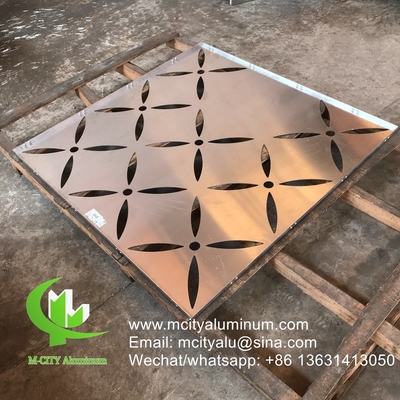 1m X 2m revestimiento de pared de metal de chapa de aluminio sólido pantalla de metal para la decoración de la fachada de la pared del edificio