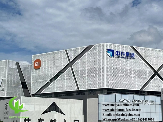 Facade de aluminio perforado personalizable fácil de instalar y mantener