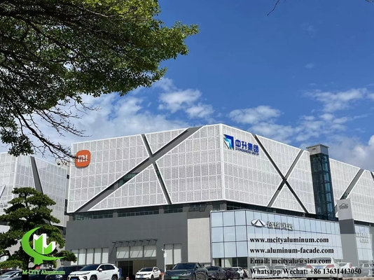 Facade de aluminio perforado personalizable fácil de instalar y mantener