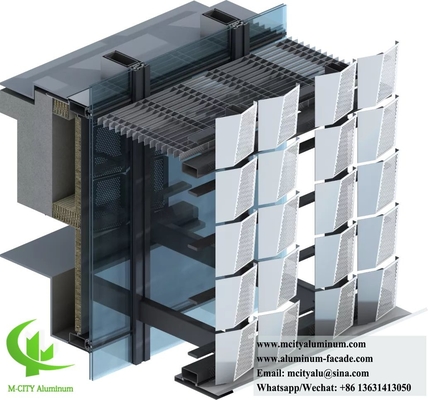 Panel de pared PVDF con revestimiento de aluminio de fachada metálica perforada
