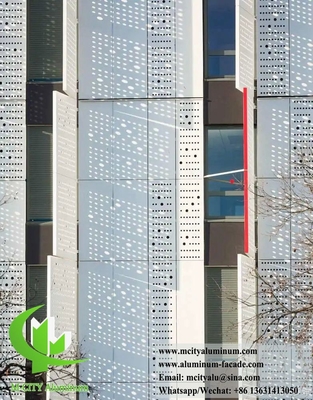 Cortar con láser la pantalla de aluminio de columna de revestimiento de metal con luz LED