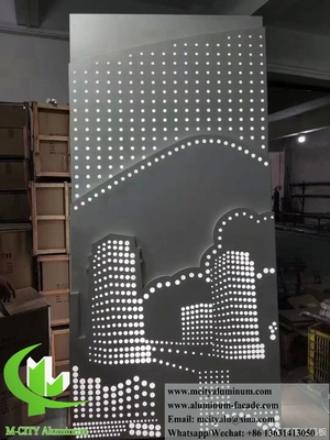 Cortar con láser la pantalla de aluminio de columna de revestimiento de metal con luz LED