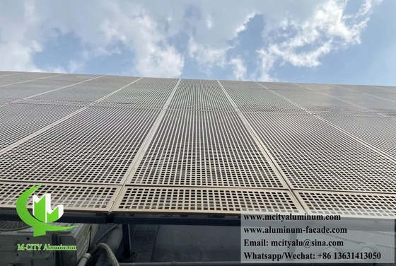 Hoja de perforación de aluminio blanco revestida en polvo de pantalla metálica externa
