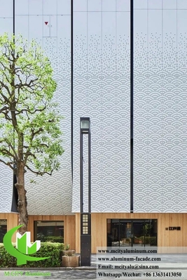 Hoja de perforación de aluminio blanco revestida en polvo de pantalla metálica externa