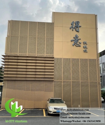 Sistema de fachada de metal arquitectónico con patrón de perforación de aleación de aluminio 3003