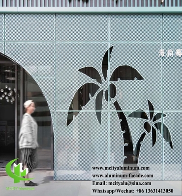 Sistema de fachada de metal arquitectónico con patrón de perforación de aleación de aluminio 3003