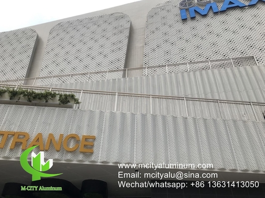 panel de fachada exterior Panel perforado de aluminio para panel de pared con chapa de metal de 3 mm con patrón de sujeción redonda