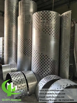 Columna de metal revestimiento de paneles de aluminio con patrón perforado con luz LED