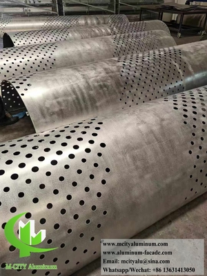 Columna de metal revestimiento de paneles de aluminio con patrón perforado con luz LED