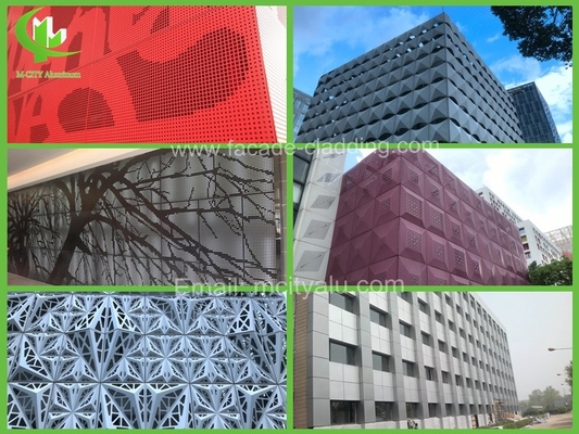 fachada de revestimiento de aluminio perforado panel de pared fachada de edificio exterior para cubierta exterior
