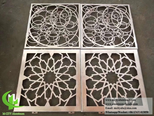 Pantalla de aluminio sólido de pantalla de metal cortada por láser con patrón hueco