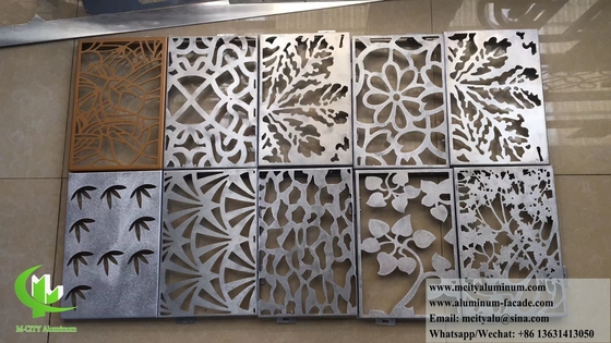 Pantalla de aluminio sólido de pantalla de metal cortada por láser con patrón hueco