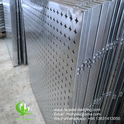 Panel de corte por láser de aluminio metálico con agujeros redondos con patrones de perforación utilizados para fachadas de edificios