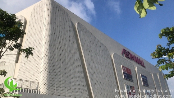 color dorado Revestimiento de fachada perforado de aluminio metálico para revestimiento exterior de fachada