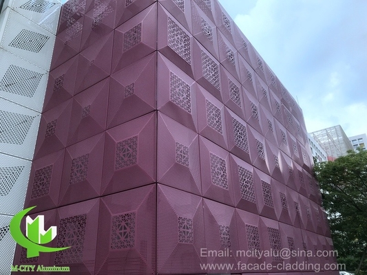 color dorado Revestimiento de fachada perforado de aluminio metálico para revestimiento exterior de fachada