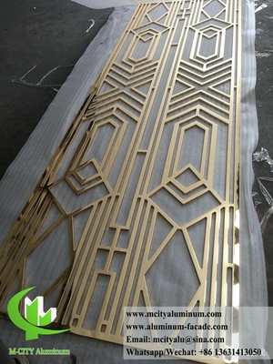 Pantalla de metal cortada por láser paneles de aluminio sólido para decoración de paredes