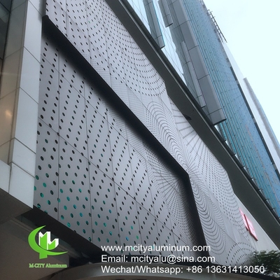 Revestido en polvo Panel perforado no estándar de aluminio metálico utilizado para el exterior del edificio