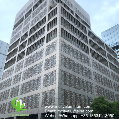 PVDF Panel de perforación de aluminio metálico utilizado para la decoración de fachadas de edificios