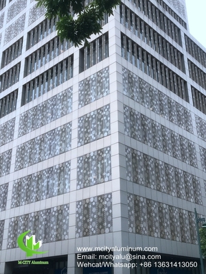 PVDF Panel de perforación de aluminio metálico utilizado para la decoración de fachadas de edificios