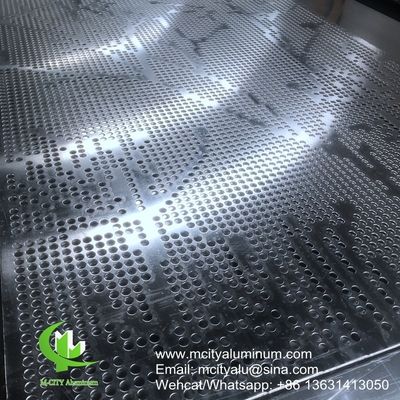 color blanco Revestimiento en polvo de paneles perforados de aluminio metálico para revestimiento exterior de fachadas