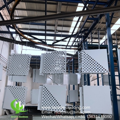 color blanco Revestimiento en polvo de paneles perforados de aluminio metálico para revestimiento exterior de fachadas