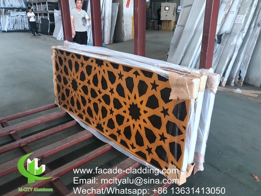 estilo musulmán Revestimiento en polvo de paneles huecos de aluminio metálico para revestimiento exterior de fachadas