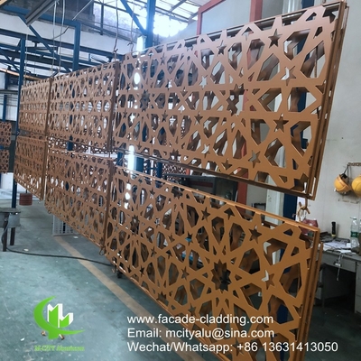 estilo musulmán Revestimiento en polvo de paneles huecos de aluminio metálico para revestimiento exterior de fachadas