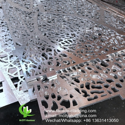 color dorado Revestimiento de fachada perforado de aluminio metálico para revestimiento exterior de fachada