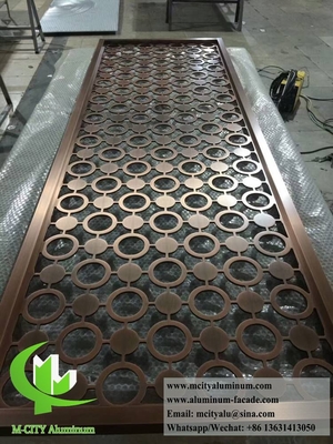 10 mm de metal con el marco de aluminio pantalla con el patrón de corte por láser
