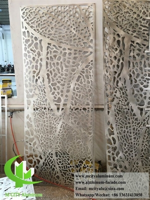 Pantalla metálica decorativa de aluminio con patrón de corte por láser