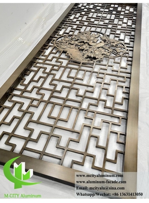 Pantalla metálica decorativa de aluminio con patrón de corte por láser