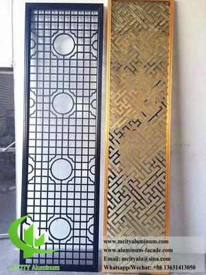 Pantalla metálica decorativa de aluminio con patrón de corte por láser