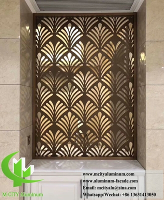 Pantalla metálica decorativa de aluminio con patrón de corte por láser
