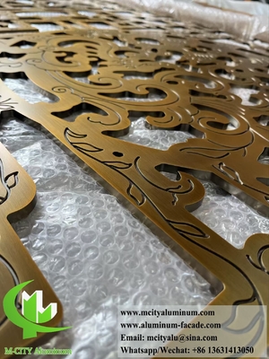 Cortado por láser pantalla de aluminio partición de metal para la decoración de interiores anti-óxido