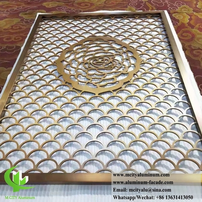 Cortado por láser pantalla de aluminio partición de metal para la decoración de interiores anti-óxido