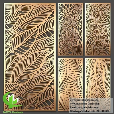 Cortado por láser pantalla de aluminio partición de metal para la decoración de interiores anti-óxido