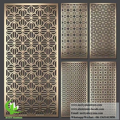 Pantalla de metal cortada por láser con patrón de motivo de aluminio de 10 mm