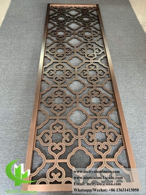 Arquitectónico Laser Cut Metal Screen Hoja de aluminio con patrón de grabado