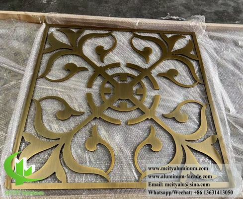 Pantalla de metal cortada por láser con patrón de motivo de aluminio de 10 mm