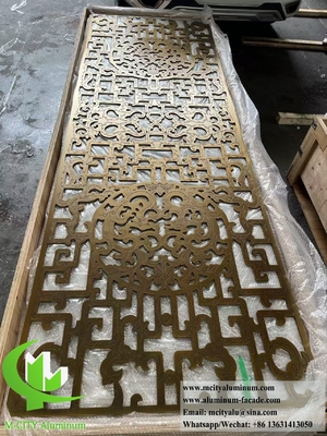 8 mm de espesor pantalla de aluminio CNC grabado de latón color de partición de decoración