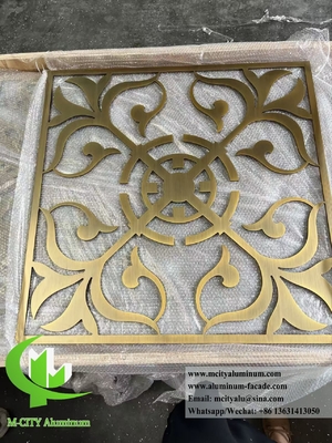 8 mm de espesor pantalla de aluminio CNC grabado de latón color de partición de decoración