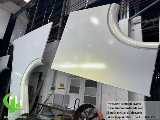Panel de fachada de metal hiperbólico Hoja de aluminio sólido para uso exterior