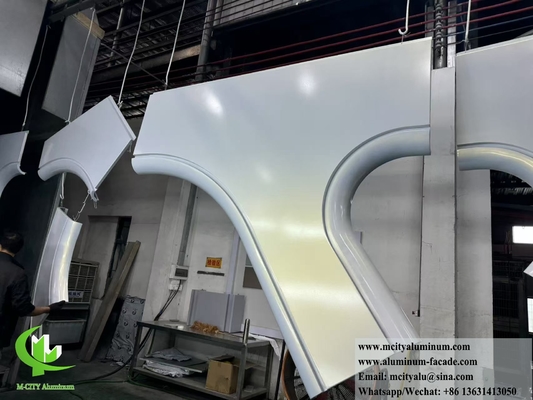 Paneles de aluminio hiperbólicos con revestimiento de fachada metálica doble curvada