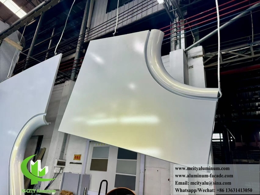 Paneles de aluminio hiperbólicos con revestimiento de fachada metálica doble curvada