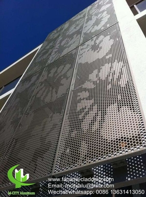 color dorado Revestimiento de fachada perforado de aluminio metálico para revestimiento exterior de fachada
