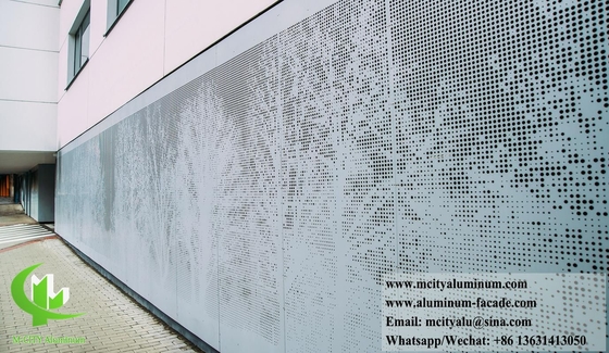 Fácil instalación de fachada de aluminio perforado para diseño de edificios modernos con paneles grabados CNC