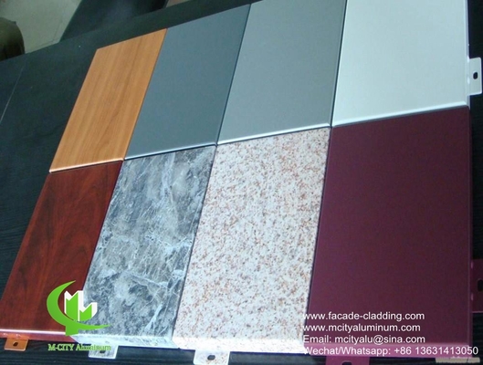 3003 Pared cortina de paneles de aluminio de metal de 2 mm de aluminio fluorocarbonado de paneles sólidos de aluminio para revestimiento de fachadas