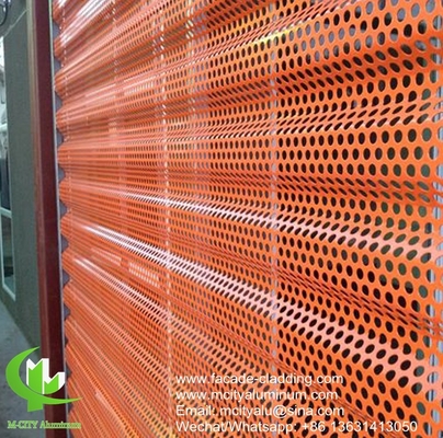paneles de aluminio perforados de fluorocarburos para paredes cortinas, paneles de aluminio para revestimiento de fachadas